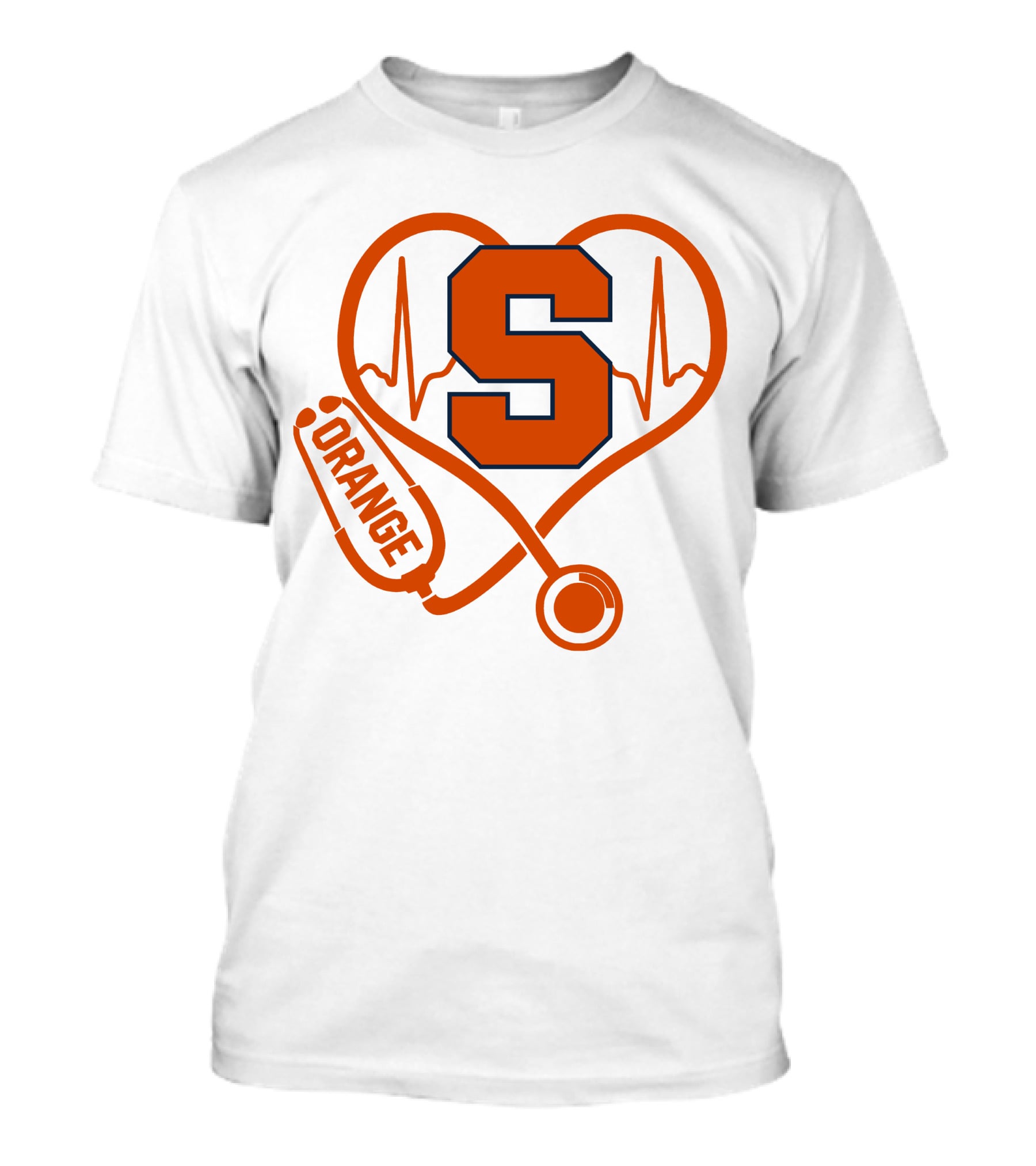 Nurse Heartbeat Syracuse Orange Stethoscope T-Shirt