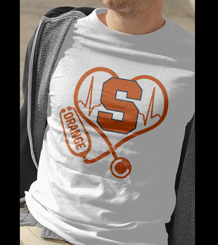 Nurse Heartbeat Syracuse Orange Stethoscope T-Shirt