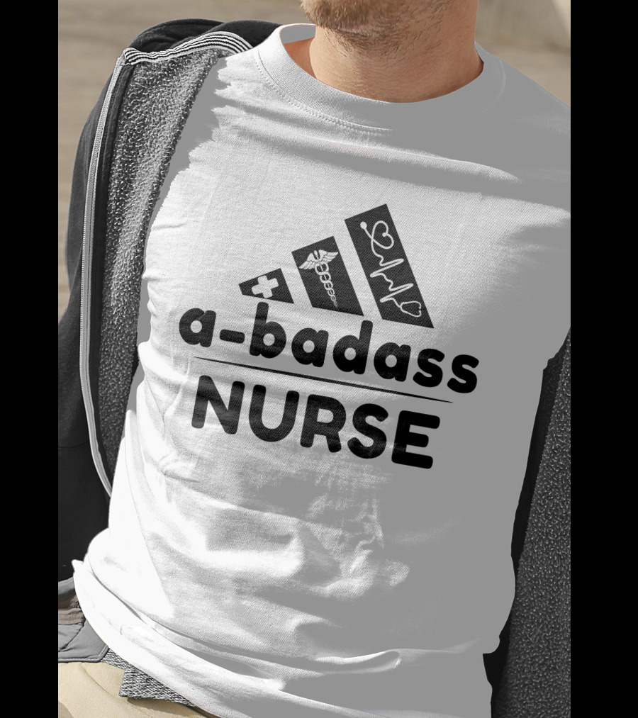 A-Badass Nurse Medical Heartbeat Symbol T-Shirt