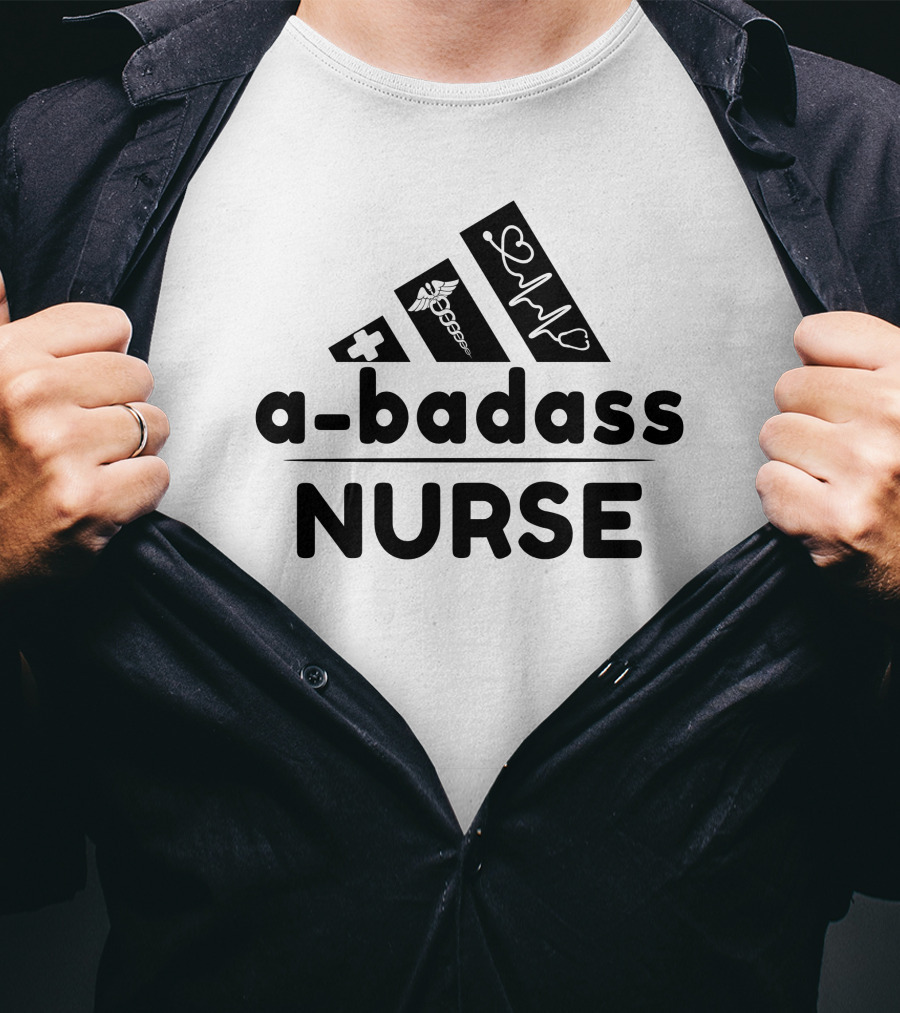 A-Badass Nurse Medical Heartbeat Symbol T-Shirt