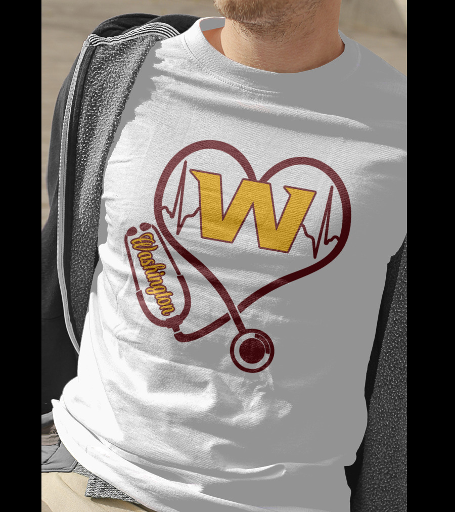 Washington Nurse Love Heartbeat Stethoscope W T-Shirt