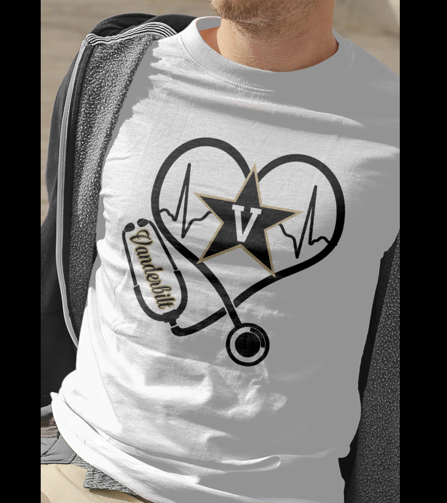 Vanderbilt Nurse Heartbeat Stethoscope Vanderbilt Commodores T-Shirt