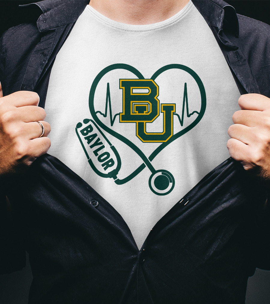 Baylor Heartbeat Stethoscope BU T-Shirt