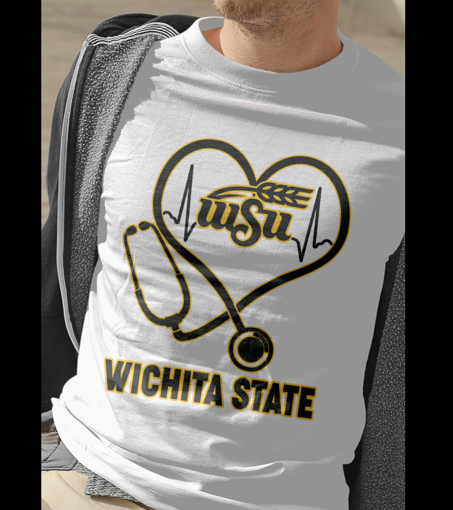 WSU Heartbeat Stethoscope Wichita State T-Shirt
