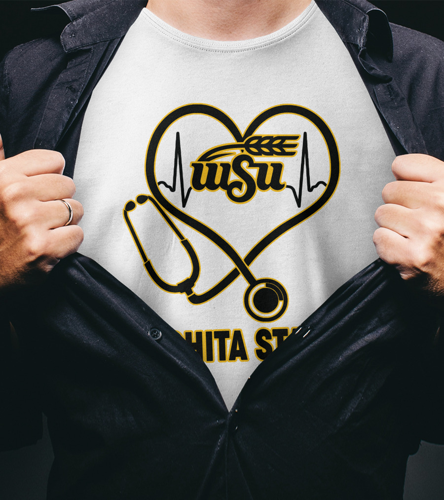 WSU Heartbeat Stethoscope Wichita State T-Shirt