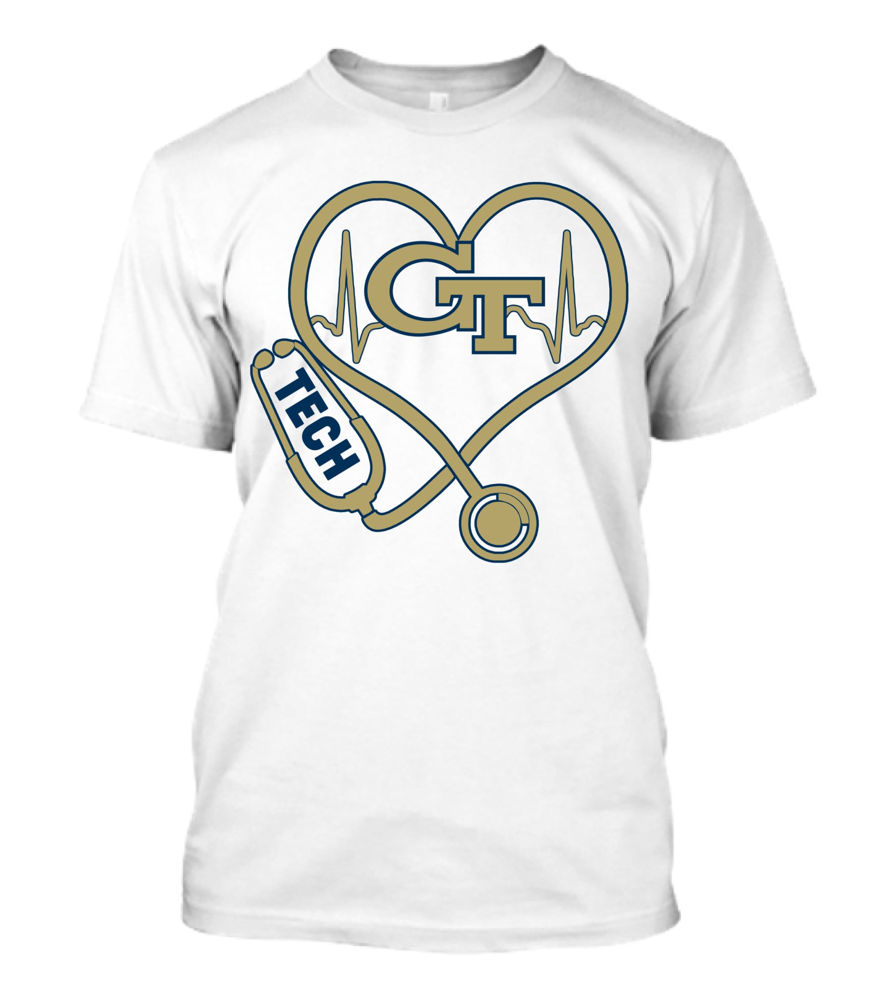 GT Heart Stethoscope Tech Nurse Love Georgia Football T-Shirt