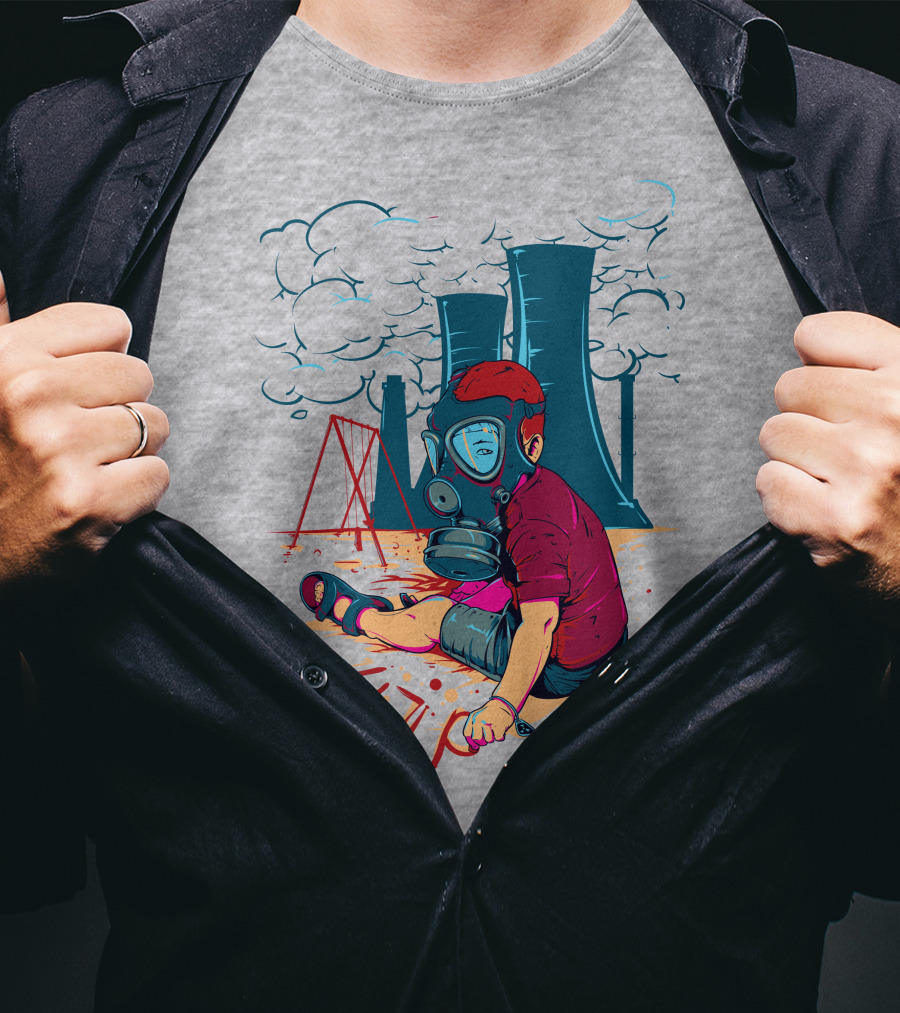 The Cry Of The Future Preschool Gas Mask Child Industrial Playground T-Shirt