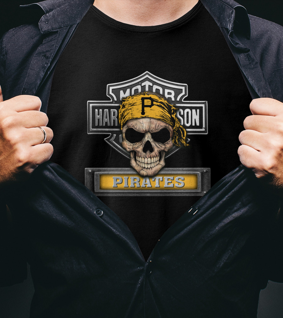Harley Davidson Pittsburgh Pirates Skull T-Shirt
