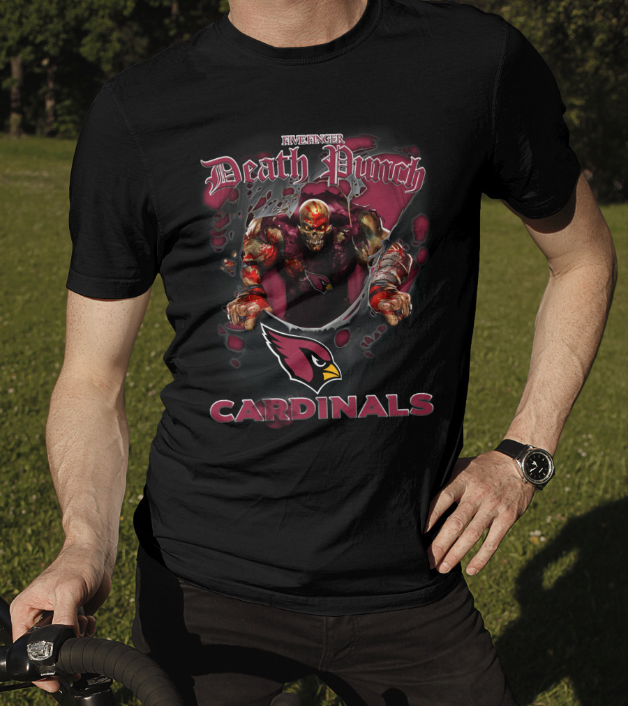 Harley Davidson Nfl Arizona Cardinals Five Finger Death Punch Biker T-Shirt