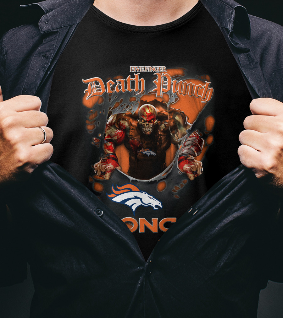 Five Finger Death Punch Denver Broncos Nfl T-Shirt