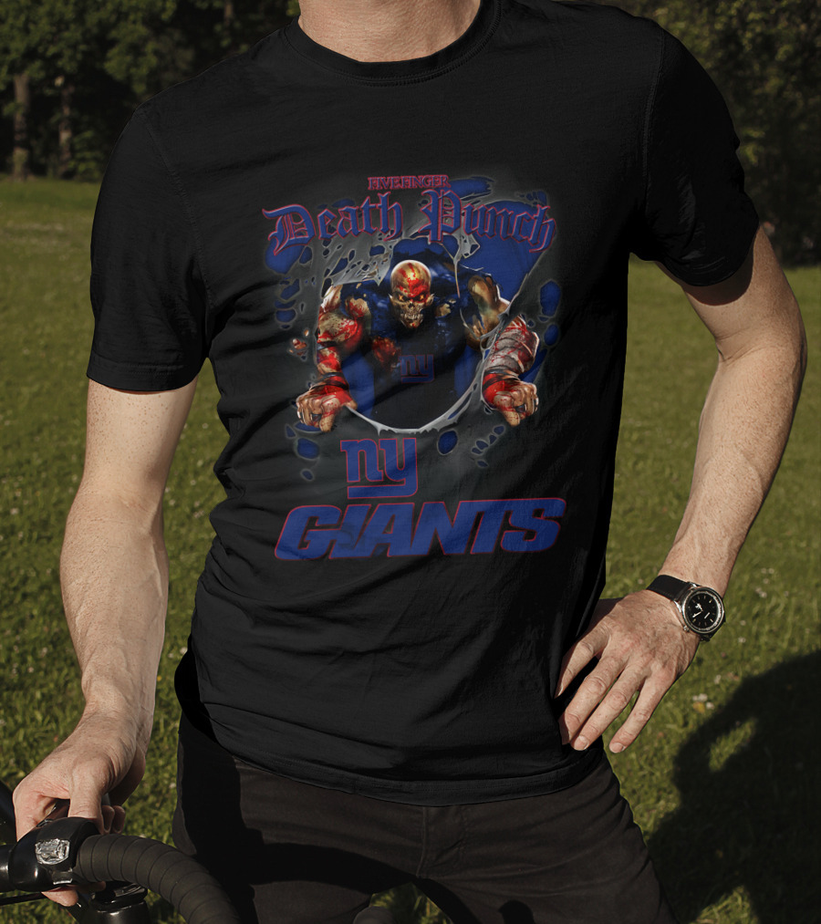 Harley Davidson Avenger Death Punch New York Giants Nfl Biker T-Shirt