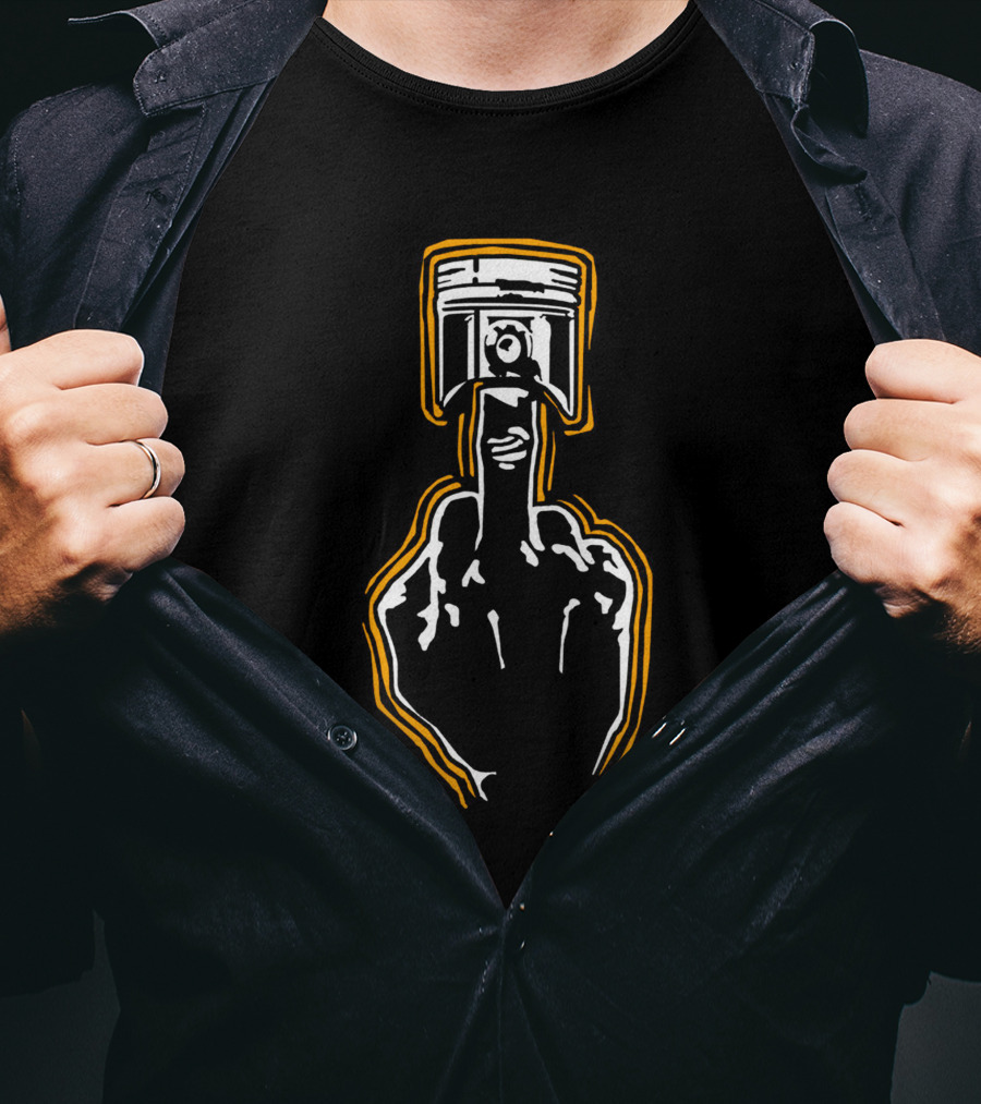 Mechanic Piston Middle Finger Gesture T-Shirt