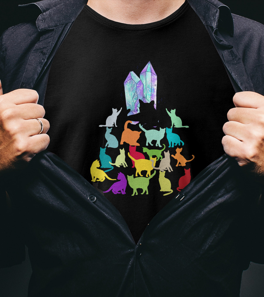 Cats Crystal Rainbow T-Shirt