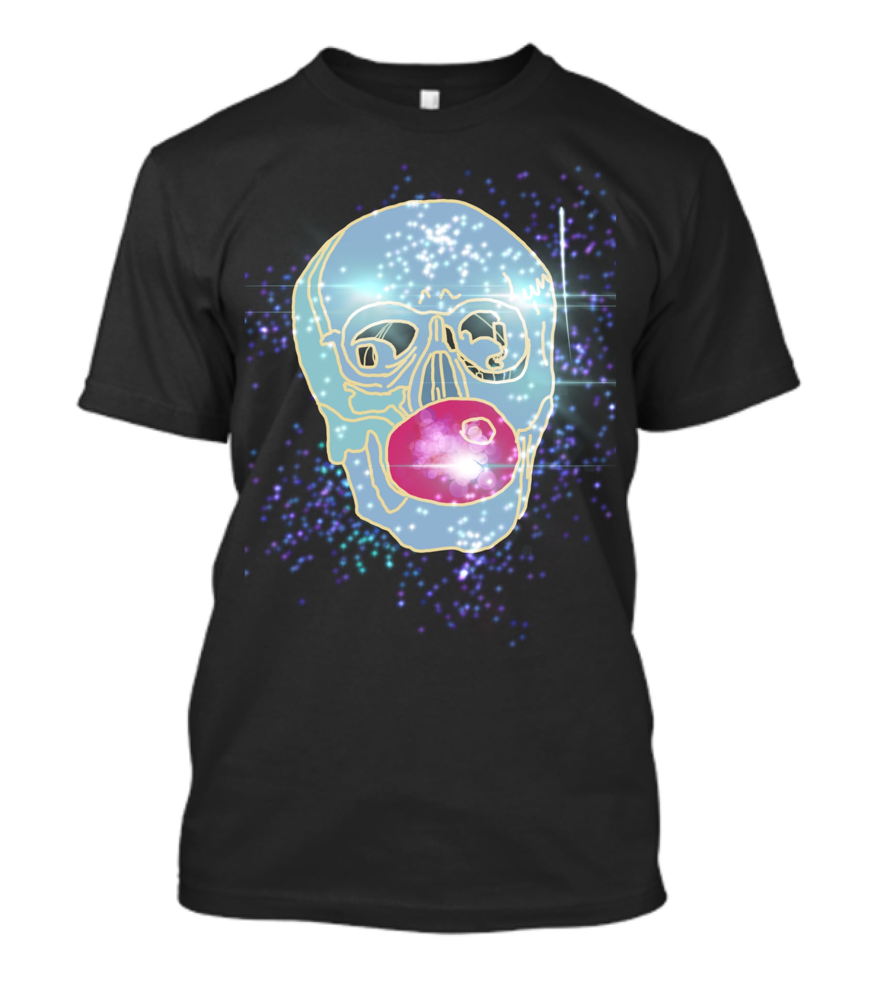Glowing Skull Bubblegum Sparkle Aesthetic T-Shirt