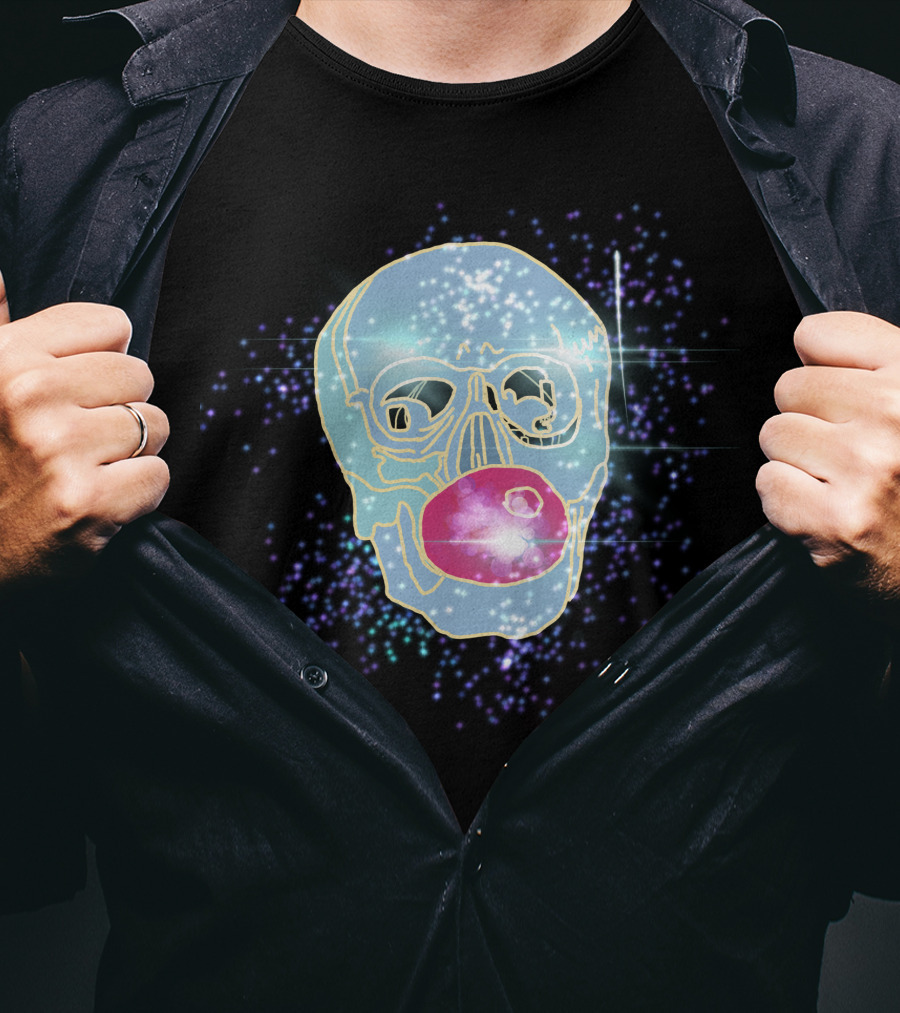 Glowing Skull Bubblegum Sparkle Aesthetic T-Shirt