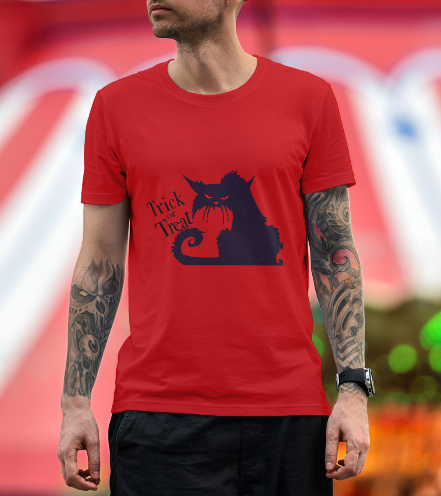 Trick or Treat Halloween Cat T-Shirt