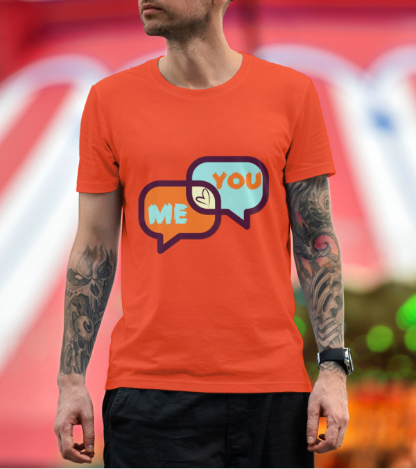 Premium T-Shirt: ME LOVE YOU Conversation Heart Speech Bubbles T-Shirt ME LOVE YOU Conversation Heart Speech Bubbles T-Shirt