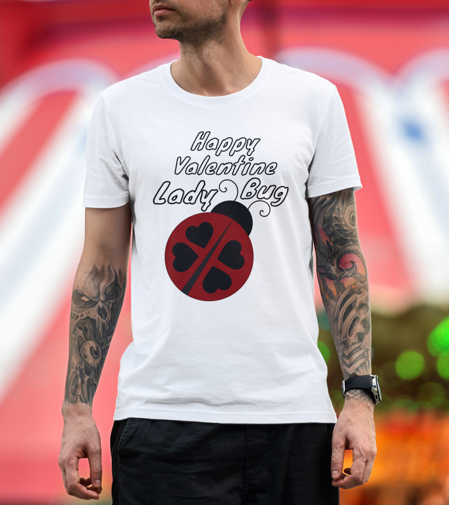 Happy Valentine Lady Bug Heart T-Shirt