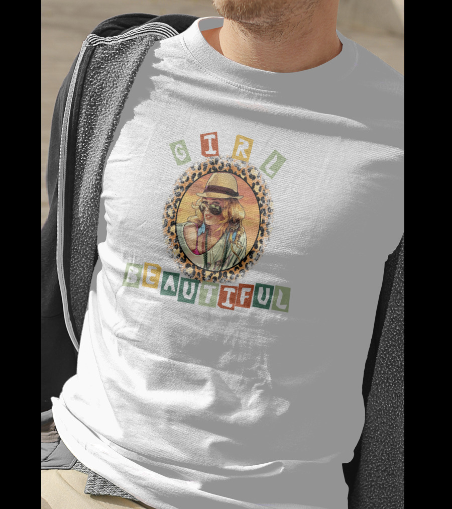 GIRL BEAUTIFUL Hat Boho Sunglasses Leopard Print T-Shirt