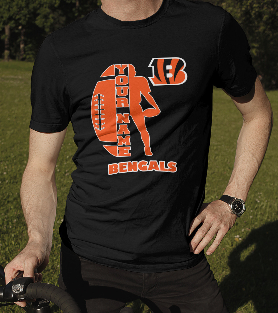 Your Name Bengals Football Silhouette B T-Shirt