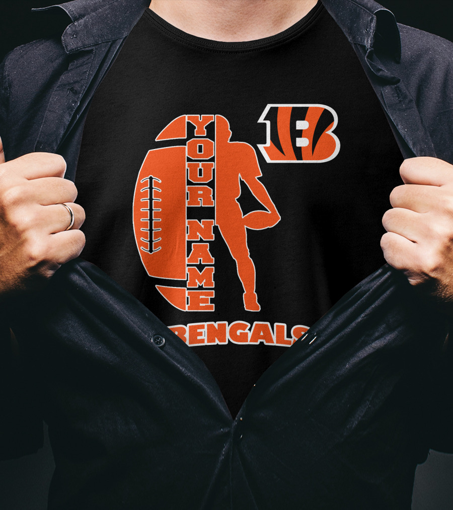 Your Name Bengals Football Silhouette B T-Shirt