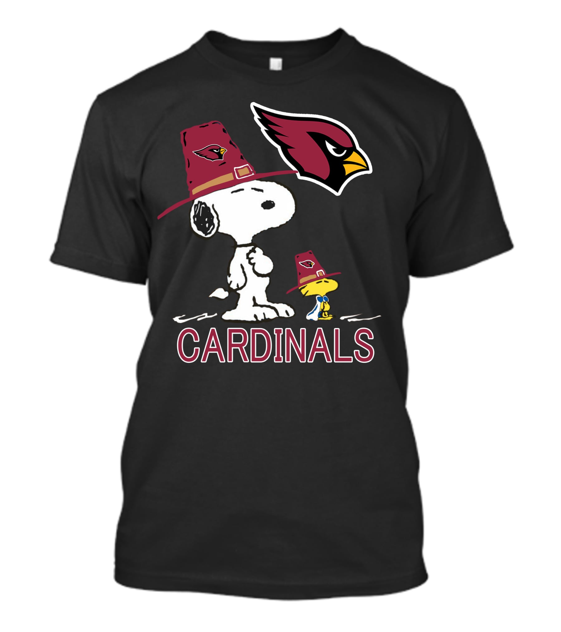 Snoopy Cardinals Peanuts Woodstock NFL Football Hat T-Shirt