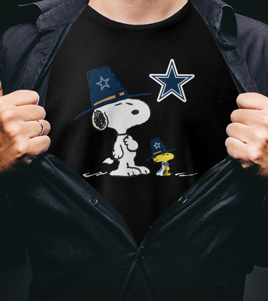Dallas Cowboys Snoopy And Woodstock Star Hat T-Shirt
