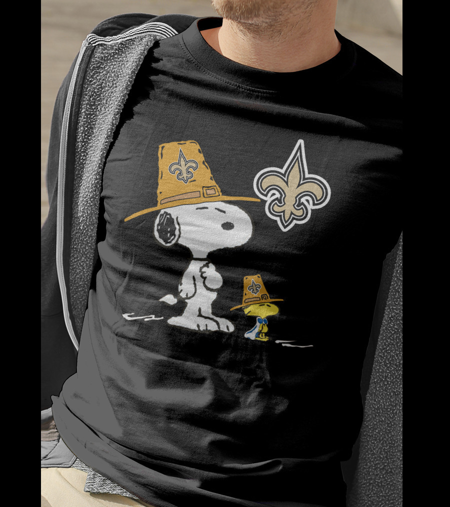 Snoopy Saints Fleur-De-Lis Thanksgiving Hat T-Shirt