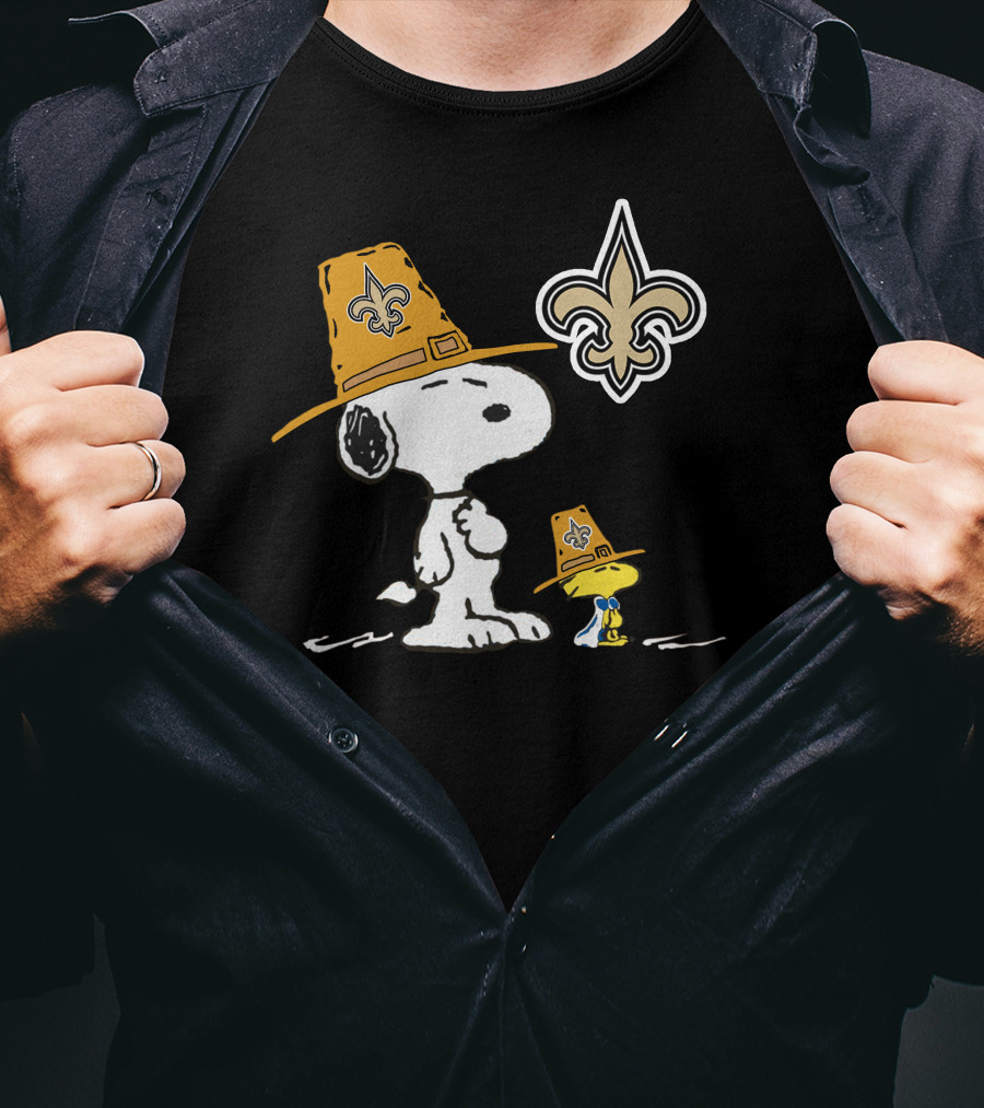 Snoopy Saints Fleur-De-Lis Thanksgiving Hat T-Shirt