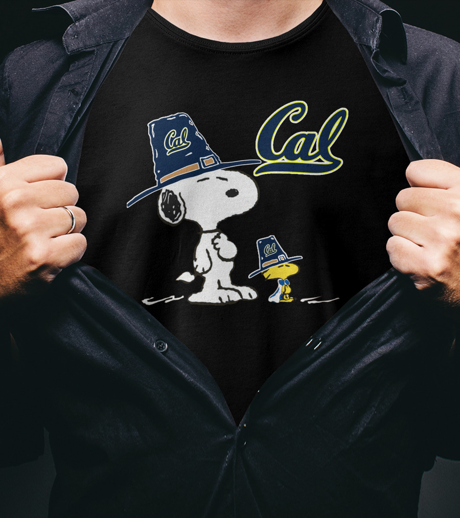 Cal Bears Snoopy And Woodstock In Cal Hats T-Shirt