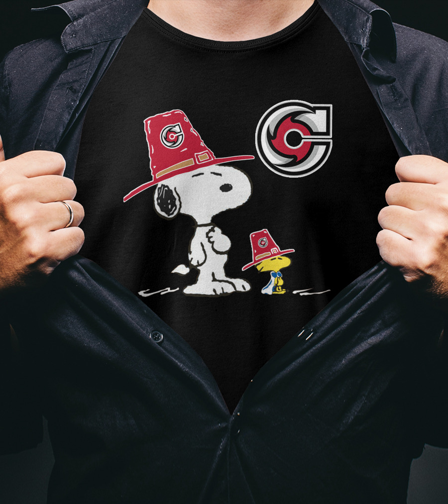 Cincinnati Cyclones Snoopy And Woodstock With Cyclones T-Shirt