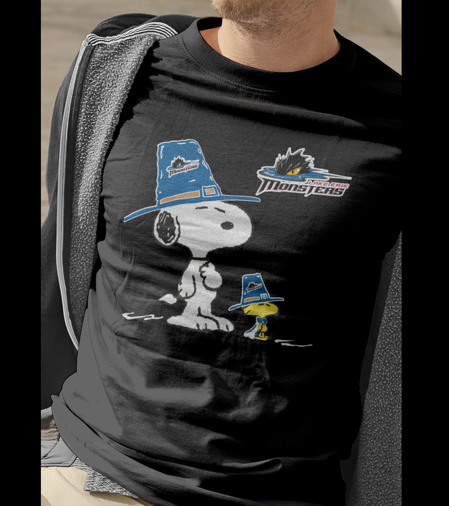 Cleveland Monsters Lake Erie Snoopy And Woodstock T-Shirt
