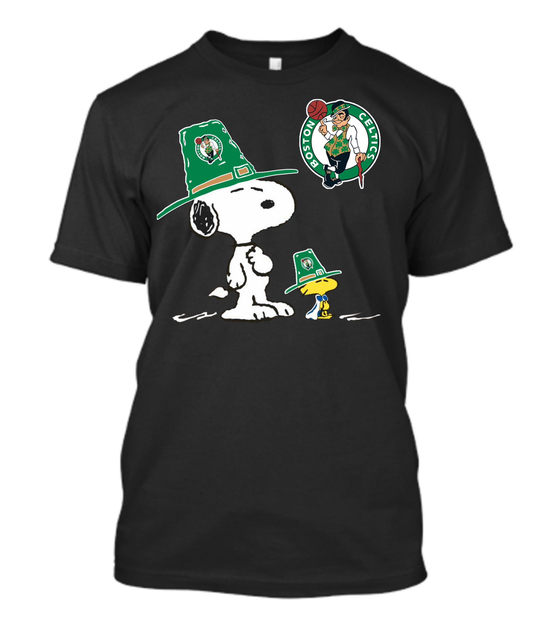 Boston Celtics Snoopy Woodstock Basketball T-Shirt