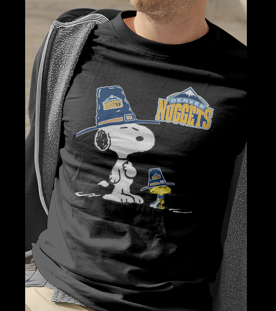 Denver Nuggets Snoopy And Woodstock With Pilgrim Hats T-Shirt
