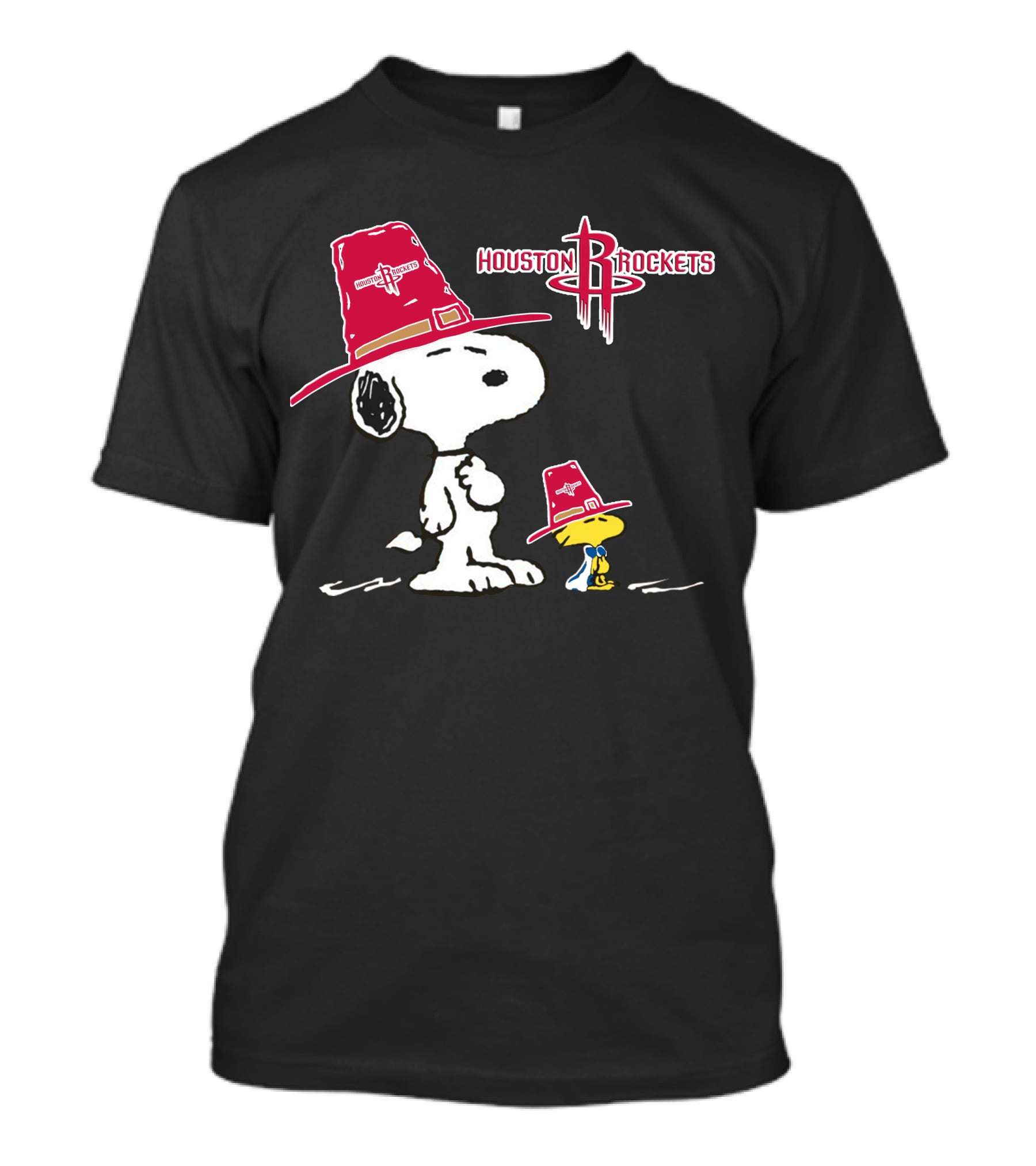 Houston Rockets Snoopy Woodstock Cowboy Hat T-Shirt