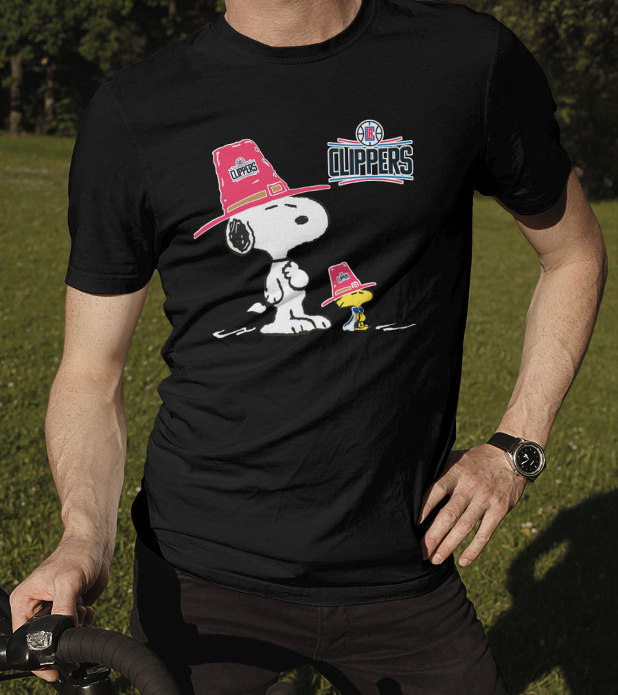Los Angeles Clippers Snoopy And Woodstock NBA Collaboration T-Shirt