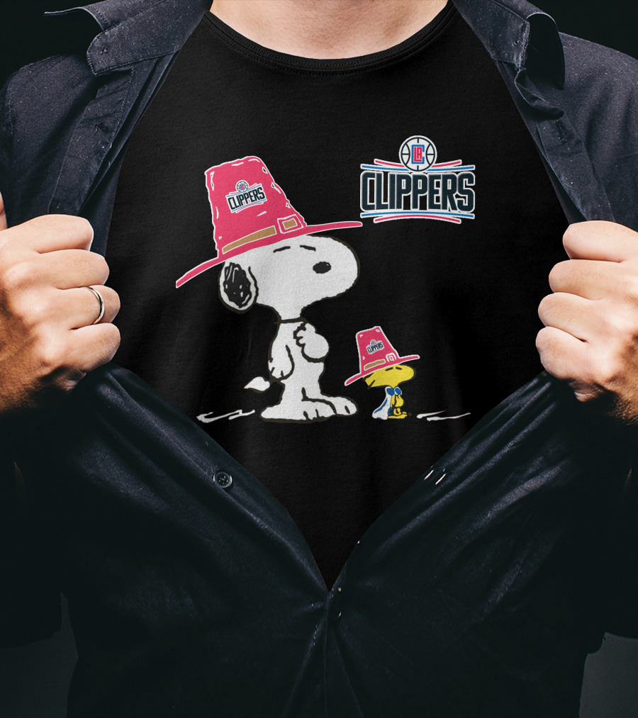 Los Angeles Clippers Snoopy And Woodstock NBA Collaboration T-Shirt