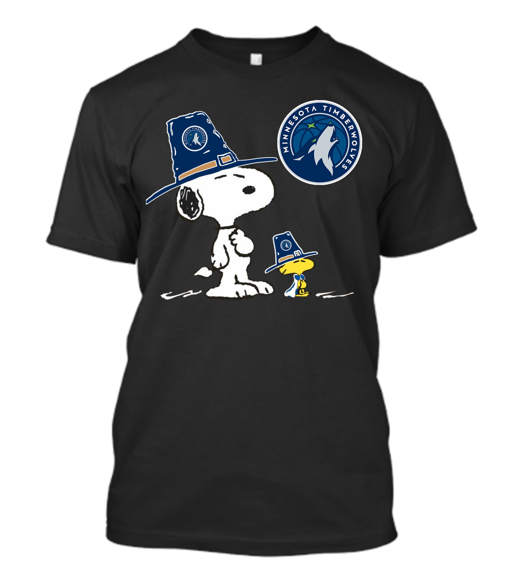 Minnesota Timberwolves Snoopy And Woodstock Pilgrim Hat Basketball T-Shirt