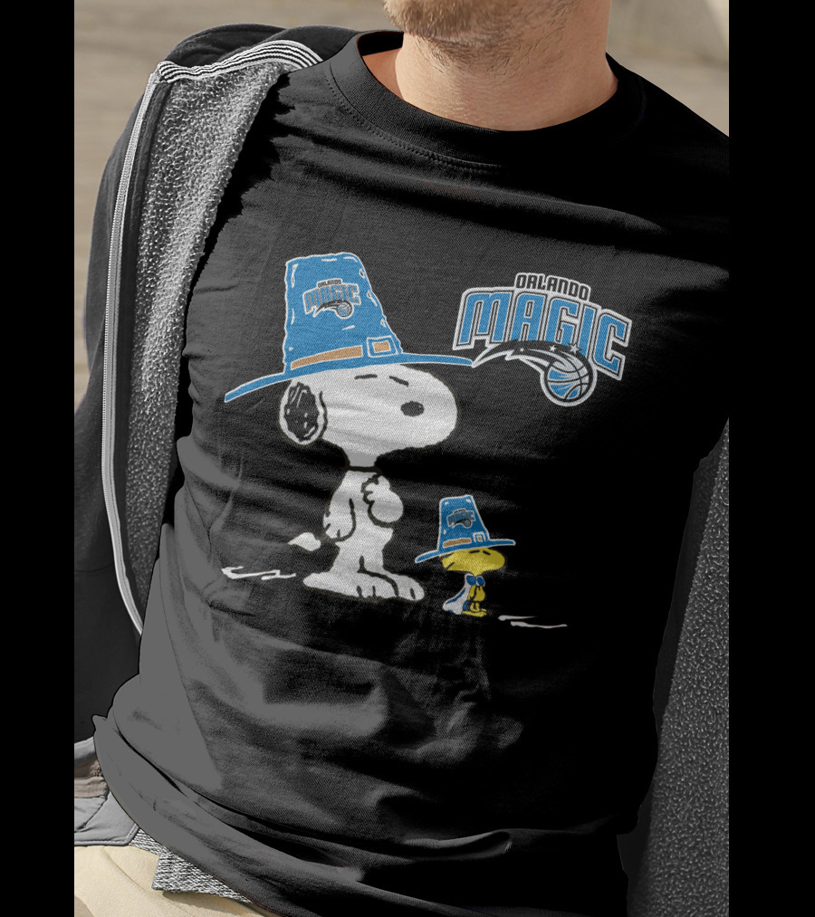 Orlando Magic Snoopy Woodstock NBA Collaboration T-Shirt