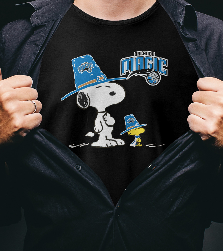 Orlando Magic Snoopy Woodstock NBA Collaboration T-Shirt