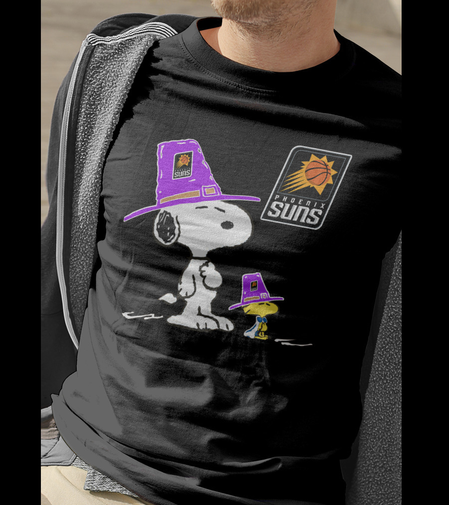 Phoenix Suns Snoopy Woodstock Pilgrim Hats T-Shirt