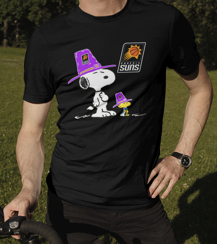 Phoenix Suns Snoopy Woodstock Pilgrim Hats T-Shirt