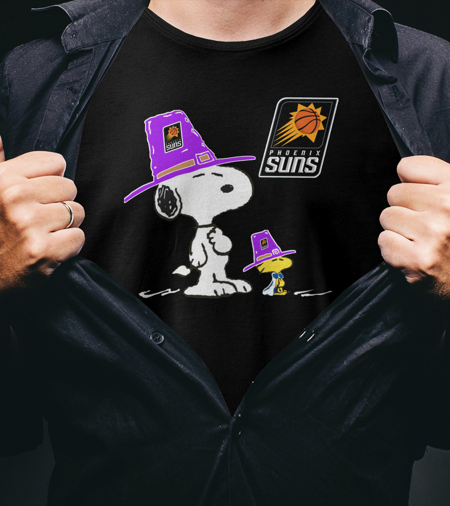 Phoenix Suns Snoopy Woodstock Pilgrim Hats T-Shirt