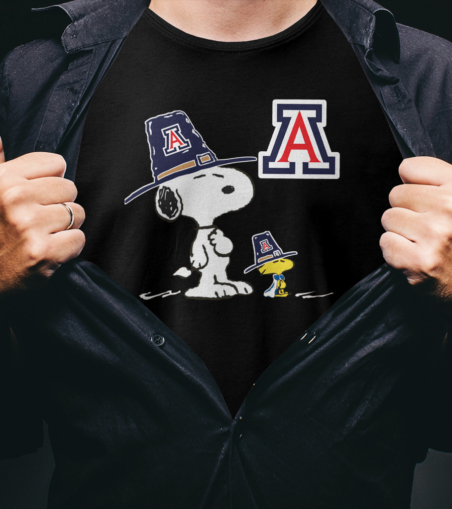 Arizona Wildcats Snoopy Woodstock Peanuts Sports Fan T-Shirt
