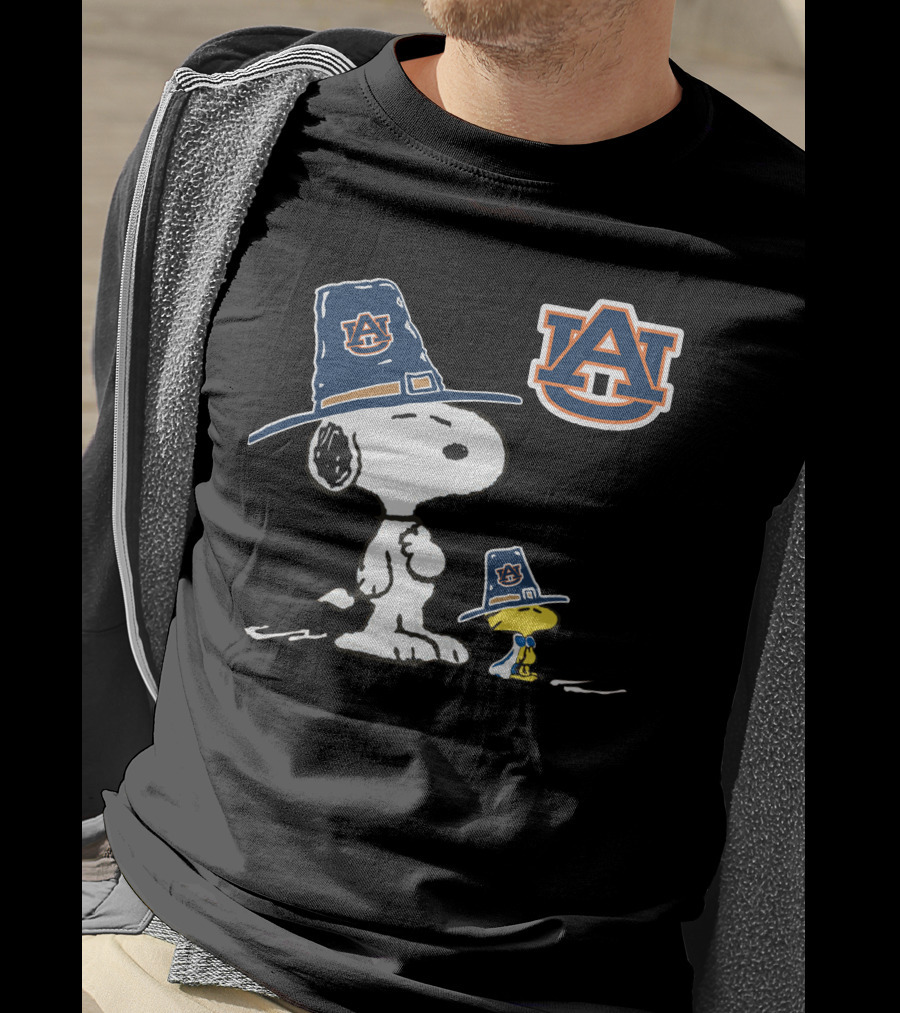 Auburn Snoopy Woodstock Thanksgiving Hat T-Shirt