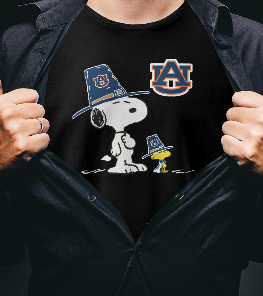 Auburn Snoopy Woodstock Thanksgiving Hat T-Shirt