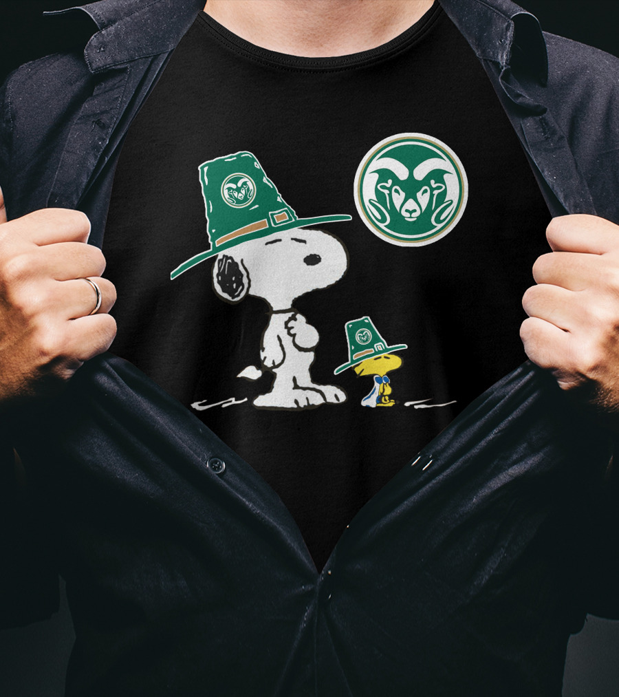 Colorado State Rams Snoopy Woodstock Pilgrim Hats T-Shirt