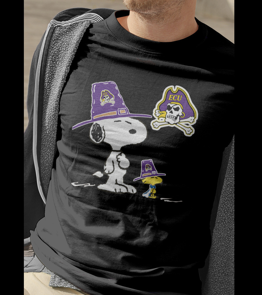 East Carolina Pirates Snoopy ECU Skull T-Shirt
