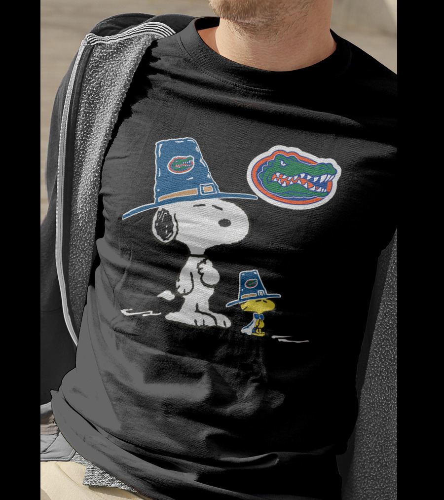 Florida Gators Snoopy Woodstock Thanksgiving Pilgrim Hats T-Shirt