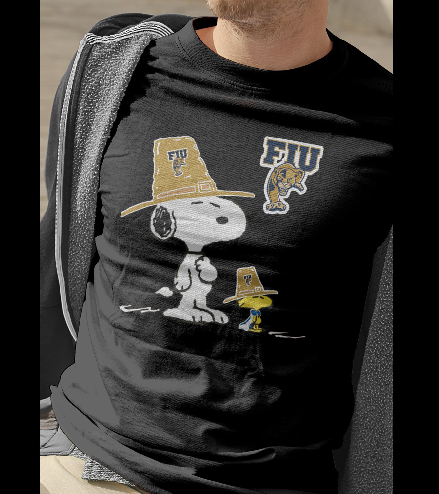 FIU Panthers Snoopy Thanksgiving Pilgrim Hat T-Shirt